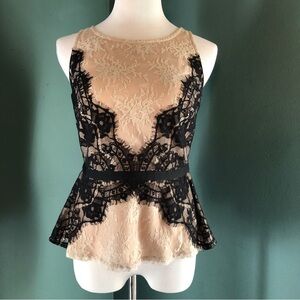 Loft Cinched waist lace top with a bow